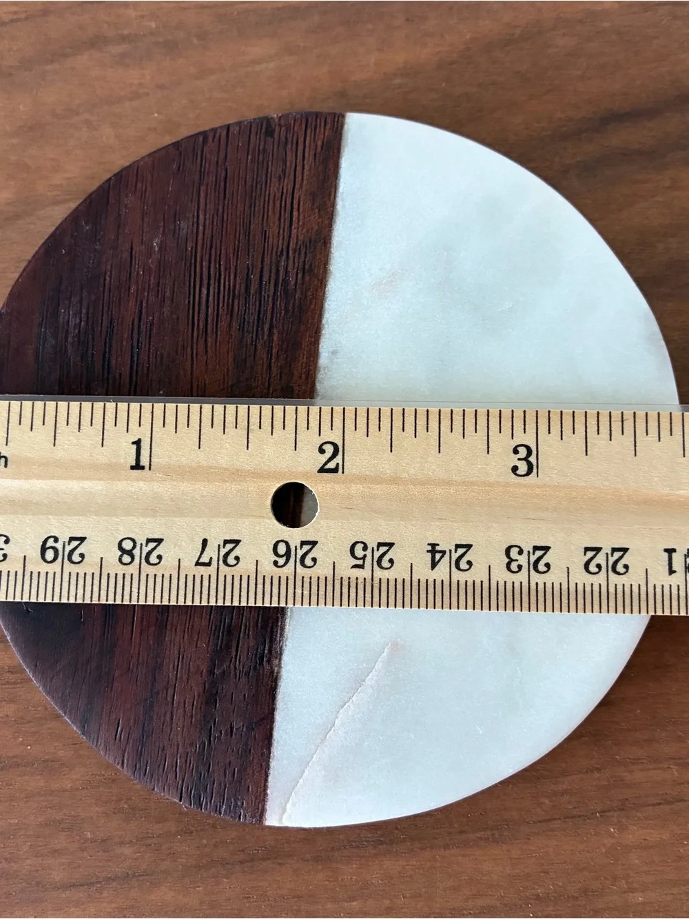 Wood & Marble Coasters Set of 4 MCM Boho